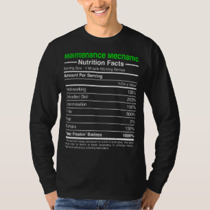 Maintenance Mechanic Automotive Machinist Nutritio T-Shirt