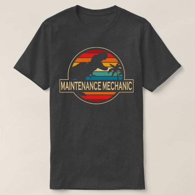 Maintenance Mechanic Dinosaur T-Shirt (Design Front)