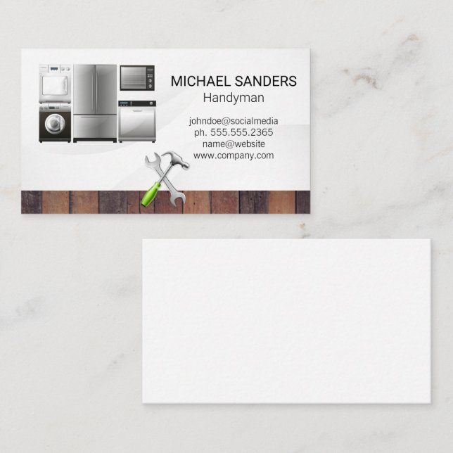 Maintenance Repair Business Card (Front/Back)