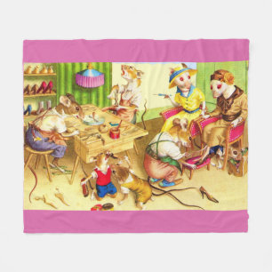 Mainzer mice cobblers and shoe store print fleece blanket