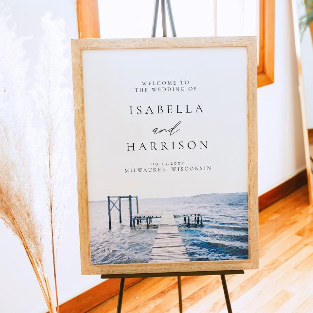 MAIRI Lake Pier Destination Wedding Welcome Poster (Creator Uploaded)