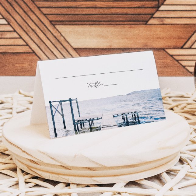 MAIRI Lake Pier Ocean Destination Place Cards (Creator Uploaded)