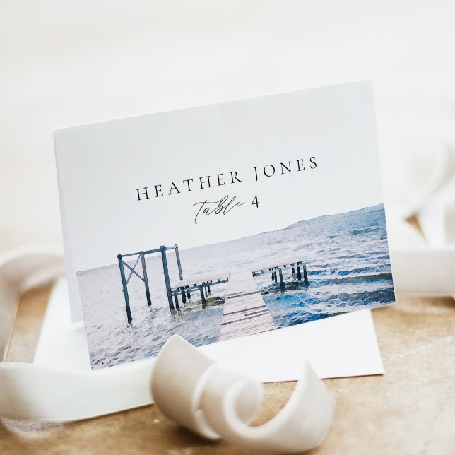 MAIRI Lake Pier Ocean Destination Place Cards (Creator Uploaded)