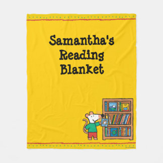 Maisy and a Bookshelf of Books Fleece Blanket