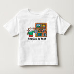Maisy and a Bookshelf of Books Toddler T-Shirt<br><div class="desc">What could be better than a full bookshelf? Lucy Cousins's adorable mouse Maisy stands next to a bookshelf of colourful books. This illustration from "Maisy Goes to the Library" (published by Candlewick Press) is perfect for booklovers of all ages.</div>