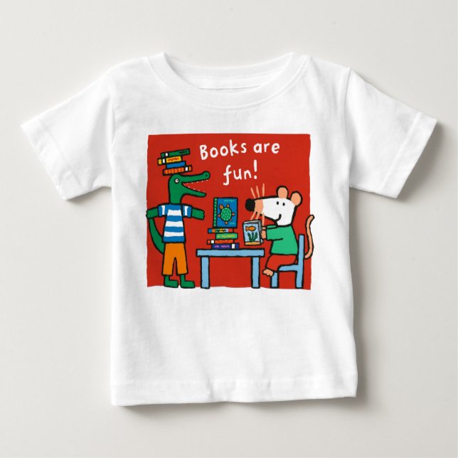 Maisy and Charley Books are Fun Baby T-Shirt (Front)