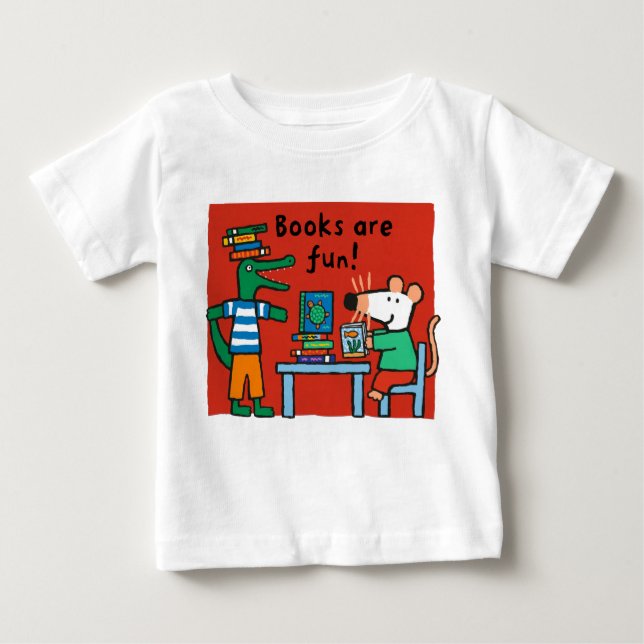 Maisy and Charley Read Books Baby T-Shirt (Front)