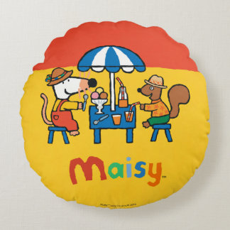 Maisy and Cyril Snacktime at the Beach Round Cushion
