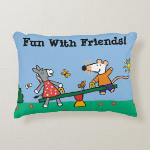 Maisy and Dotty Seesaw at the Playground Decorative Cushion