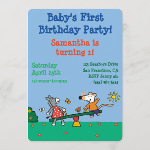 Maisy and Dotty Seesaw at the Playground Invitation