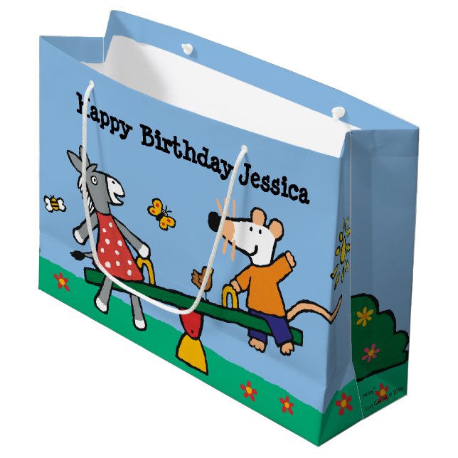 Maisy and Dotty Seesaw at the Playground Large Gift Bag (Front Angled)