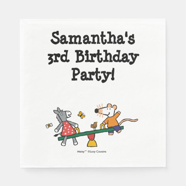 Maisy and Dotty Seesaw at the Playground Napkin (Front)