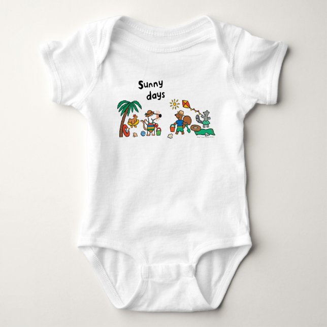 Maisy and Friends at the Beach Baby Bodysuit (Front)