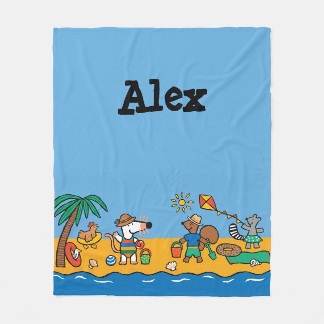 Maisy and Friends at the Beach Fleece Blanket (Front)