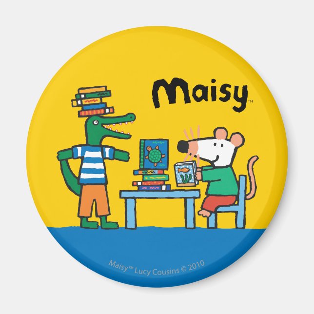 Maisy and Friends Enjoy the Library Magnet (Front)