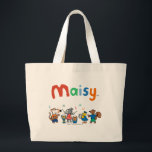 Maisy and Friends Play in the Band Large Tote Bag<br><div class="desc">Get ready to rock with Maisy and friends! Pick a tune to match Maisy's guitar,  Dotty's drums,  Tallulah's cymbals,  Cyril's maracas,  and Mr. Peacock's horn. Colourful notes fill the air of this fun Lucy Cousins illustration from her book "Maisy Goes to Preschool" (published by Candlewick Press).</div>