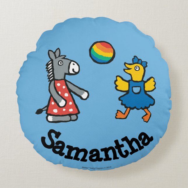 Maisy at Preschool with Friends on the Playground Round Cushion (Front)