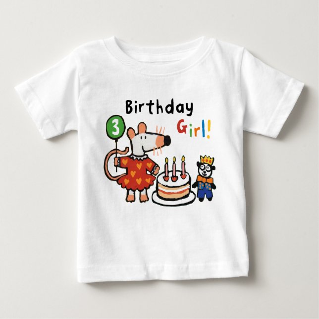 Maisy Birthday Girl, 3 Years Old Baby T-Shirt (Front)