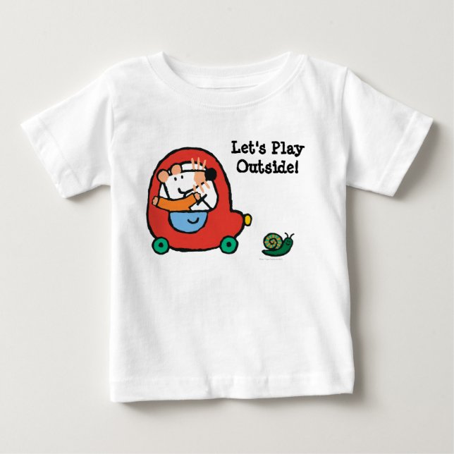 Maisy Drives a Cute Red Car Baby T-Shirt (Front)