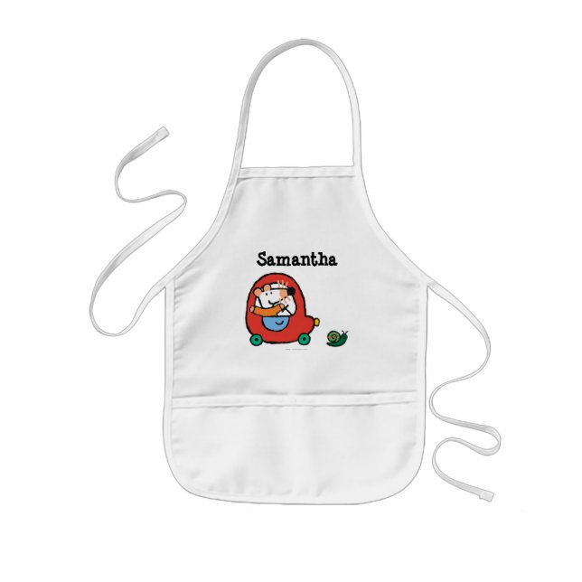 Maisy Drives a Cute Red Car Kids Apron (Front)