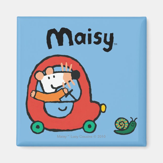 Maisy Drives a Cute Red Car Magnet (Front)