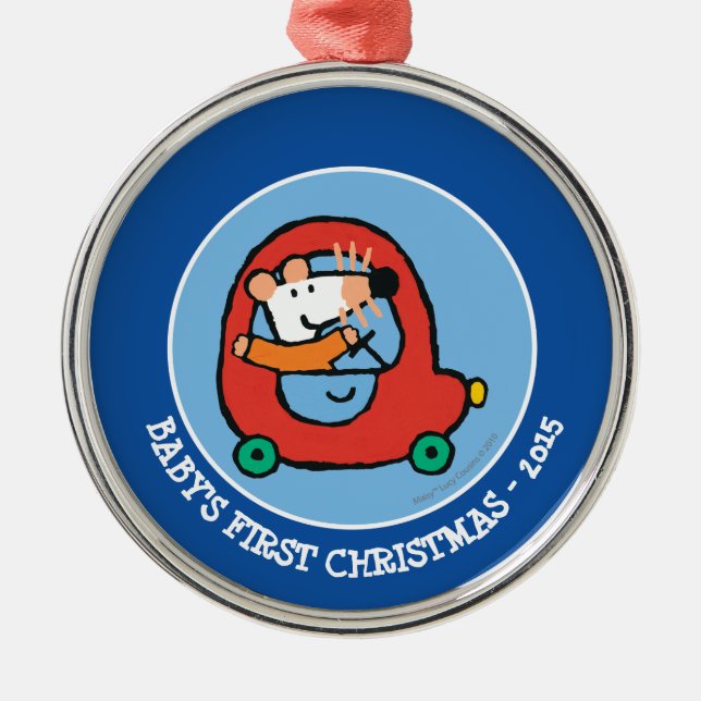 Maisy Drives a Cute Red Car Metal Tree Decoration (Front)