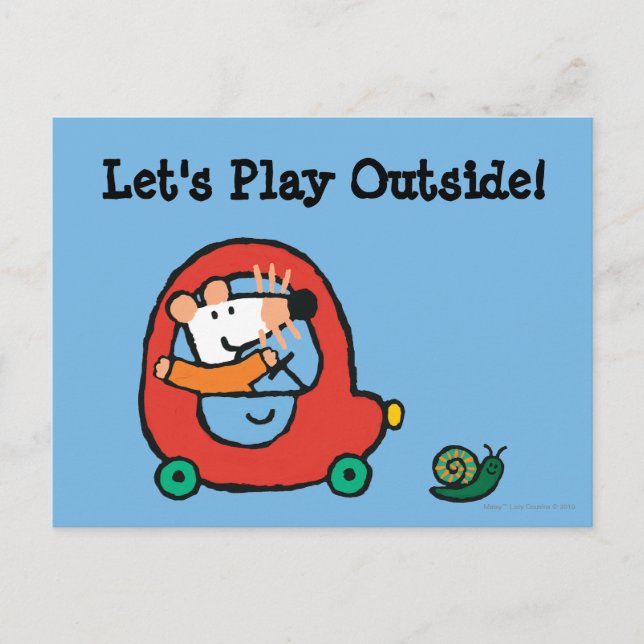 Maisy Drives a Cute Red Car Postcard (Front)