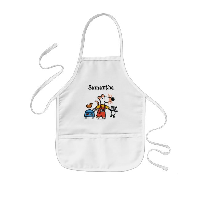 Maisy Ready for Vacation with Luggage Kids Apron (Front)