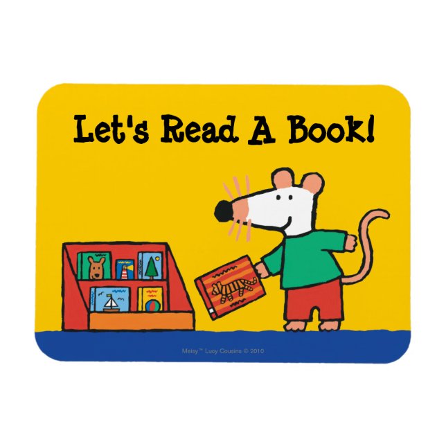 Maisy with Library Books Magnet (Horizontal)