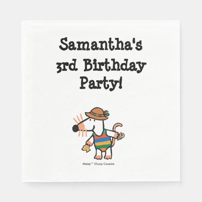 Maisy With Shells Birthday Napkin (Front)