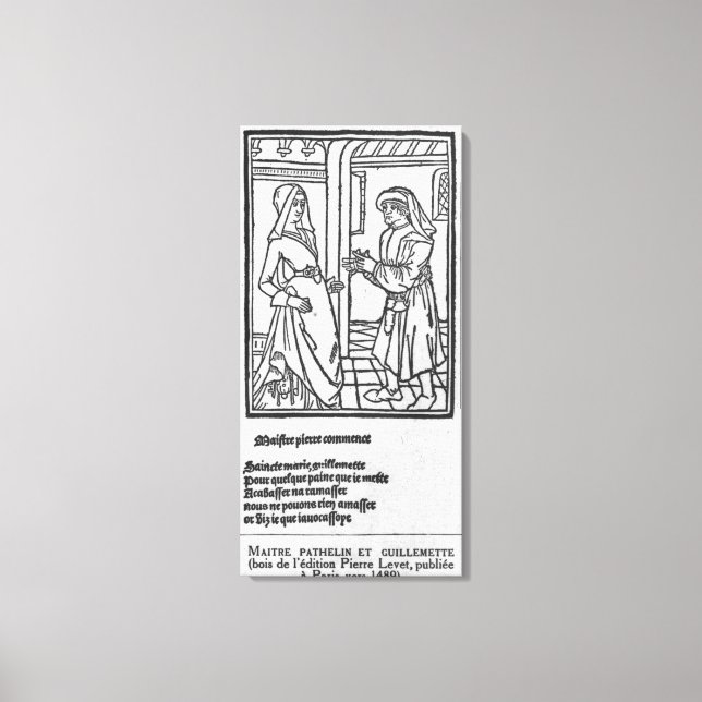 Maitre Pathelin and Guillemette Canvas Print (Front)