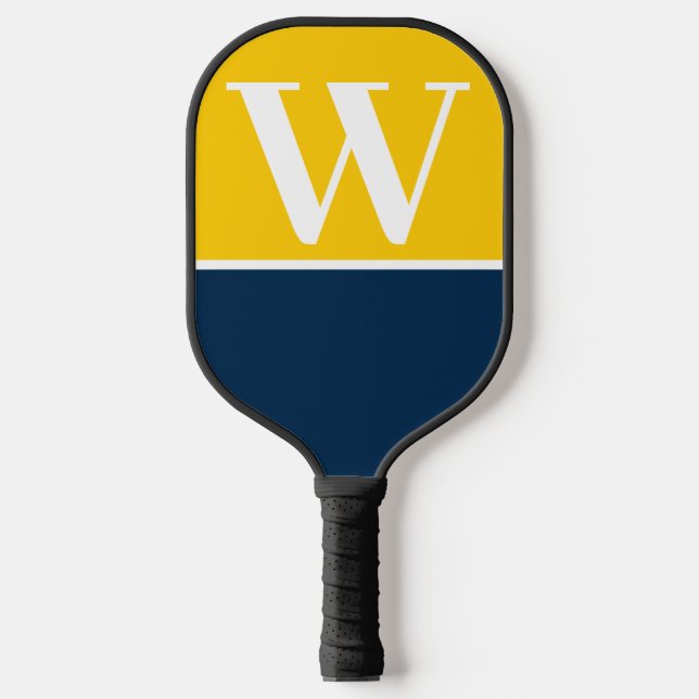 Maize & Blue College Monogram Pickleball Paddle (Front)