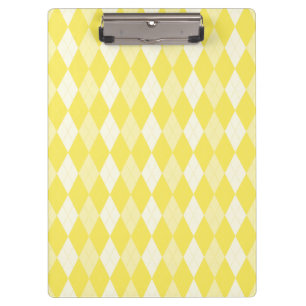 Maize Yellow Argyle Pale Gold Small Diamond Shape Clipboard