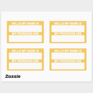 Maize Yellow Name & Pronoun Labels