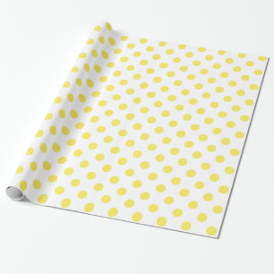 Maize Yellow Polka Dots Circles Wrapping Paper
