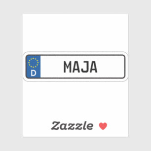Maja German Car License Plate