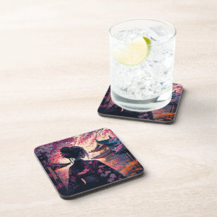 Maja Kirschblüten - Harte Plastikuntersetzer Coaster