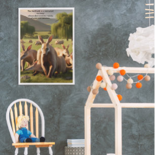 Majestic Aardvark Roaming Green Landscape Poster