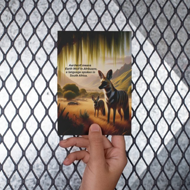 Majestic Aardwolf Grazing on Lush Grasslands Postcard (Creator Uploaded)