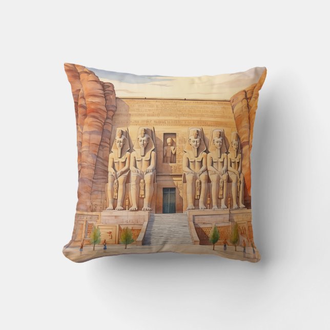 Majestic Abu Simbel Temple Cushion (Front)