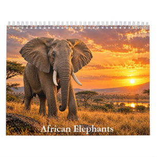Majestic African Elephants Wildlife Calendar