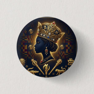 Majestic African queen portrait 3 Cm Round Badge