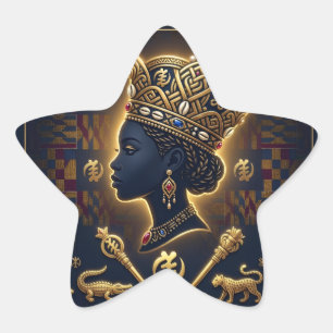 Majestic African queen portrait Star Sticker