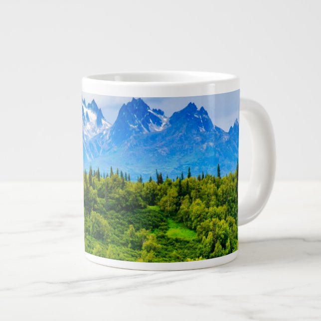 Majestic Alaska Mountains Large Coffee Mug (Front Right)