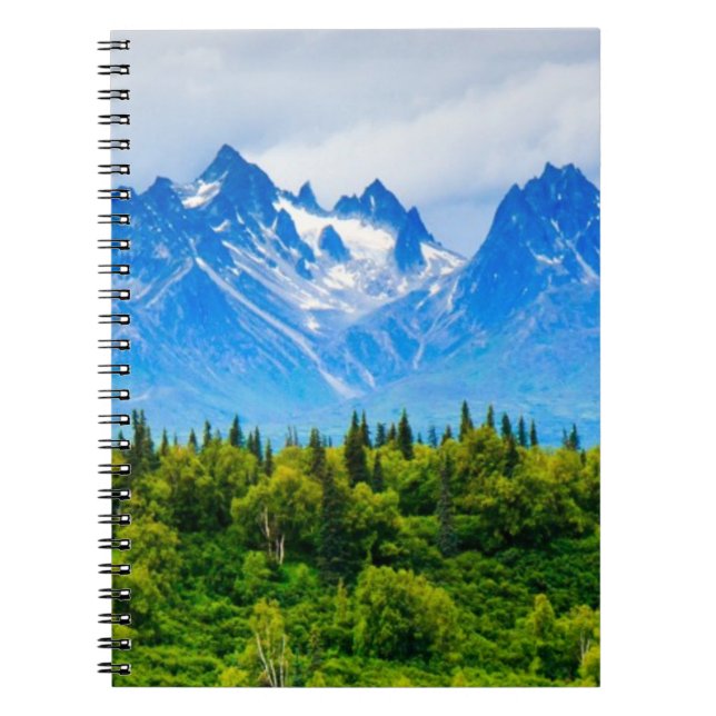 Majestic Alaska Mountains Spiral Notebook (Front)