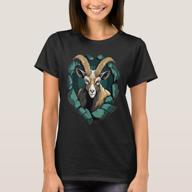 Majestic Alpine Ibex T-Shirt (Front)