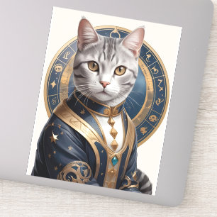 Majestic American Shorthair Cat in Blue and Gold 