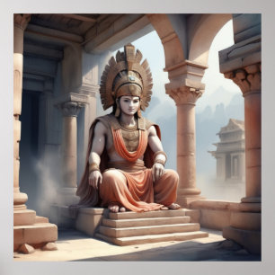 Majestic Ancient King in a Temple – Epic Historica Poster