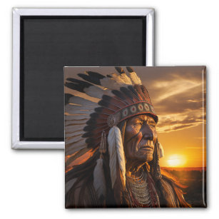 Majestic and Proud Indian Chief Magnet
