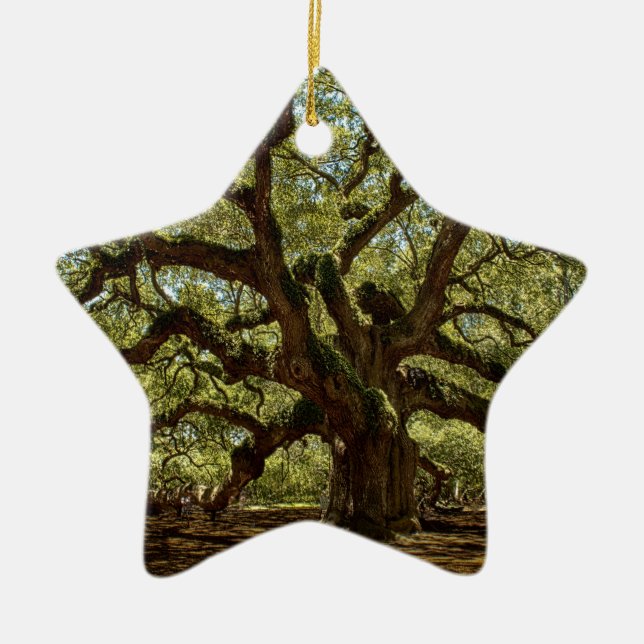 Majestic Angel Oak Ceramic Tree Decoration (Front)